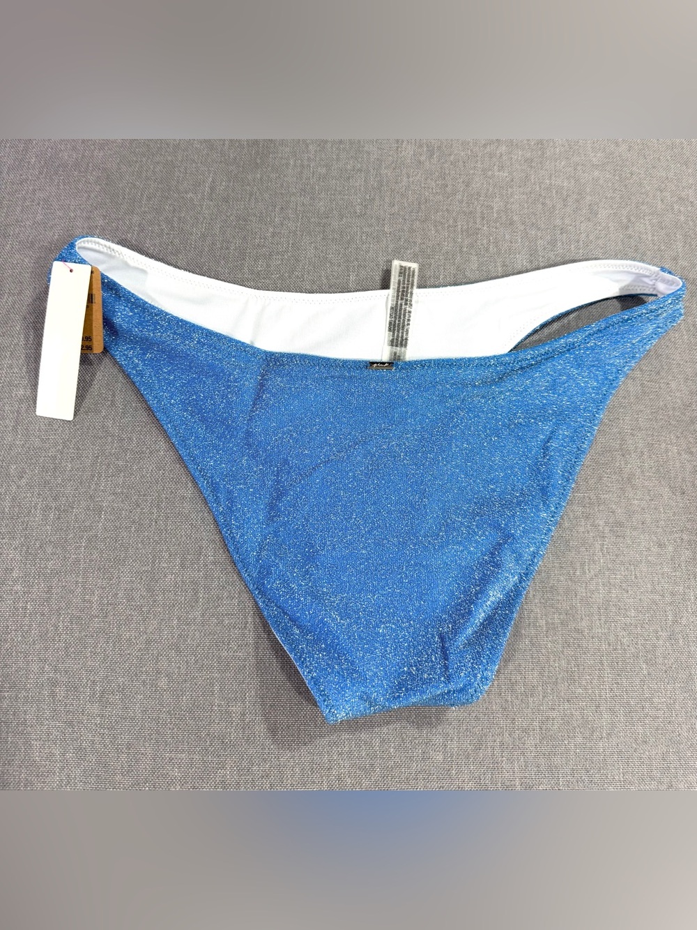 Pink Victoria’s Secret Aqua Blue Glitter Bikini Bottoms Shimmer Swim NWT Medium - Picture 5 of 12